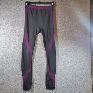 H&M Sport base layer long pants size 10-12 years Black with purple accents